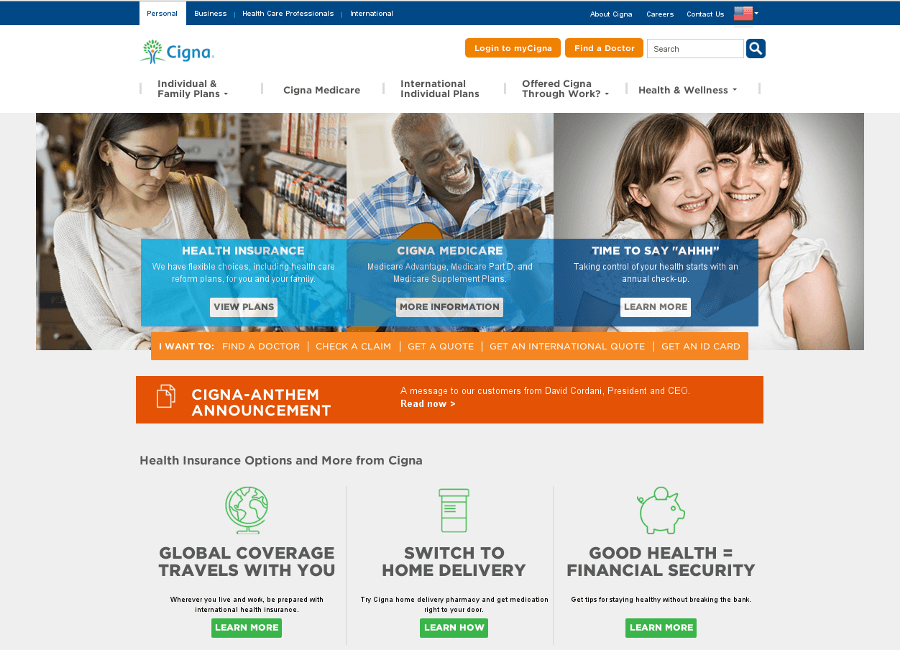 Cigna home page